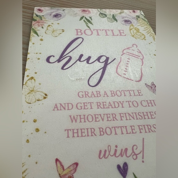 Bottle Chug Baby Shower Game Sign - Picture 5 of 5